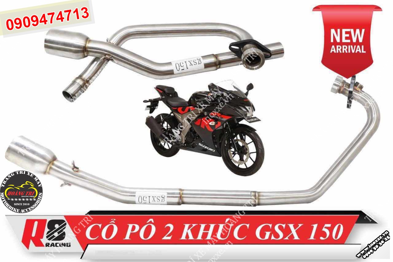 Cổ Pô Suzuki GSX - Cổ pô R8 2 khúc